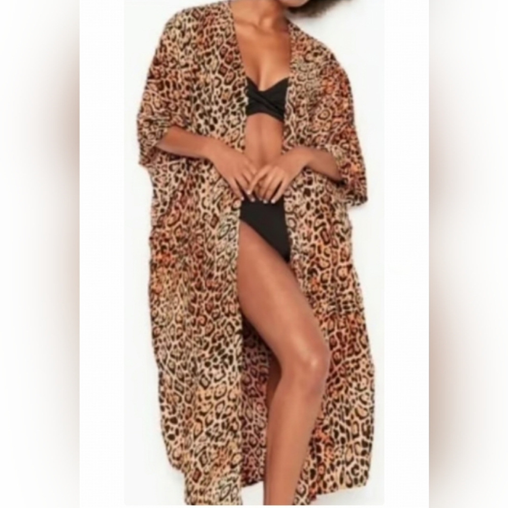 Victoria's Secret SWIM Bikini Cover Up Kimono Style Animal Print - Picture 1 of 10